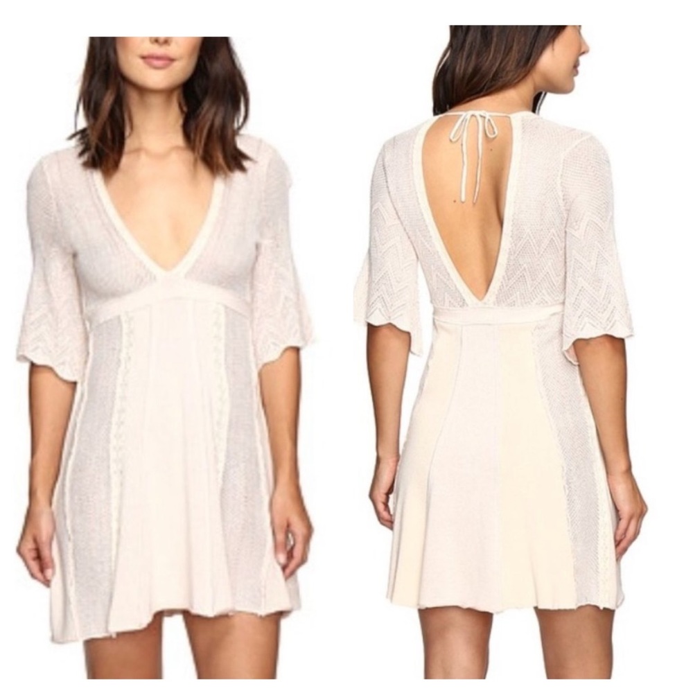 Free People Find Your Love Pink Sweater Dress - size M
